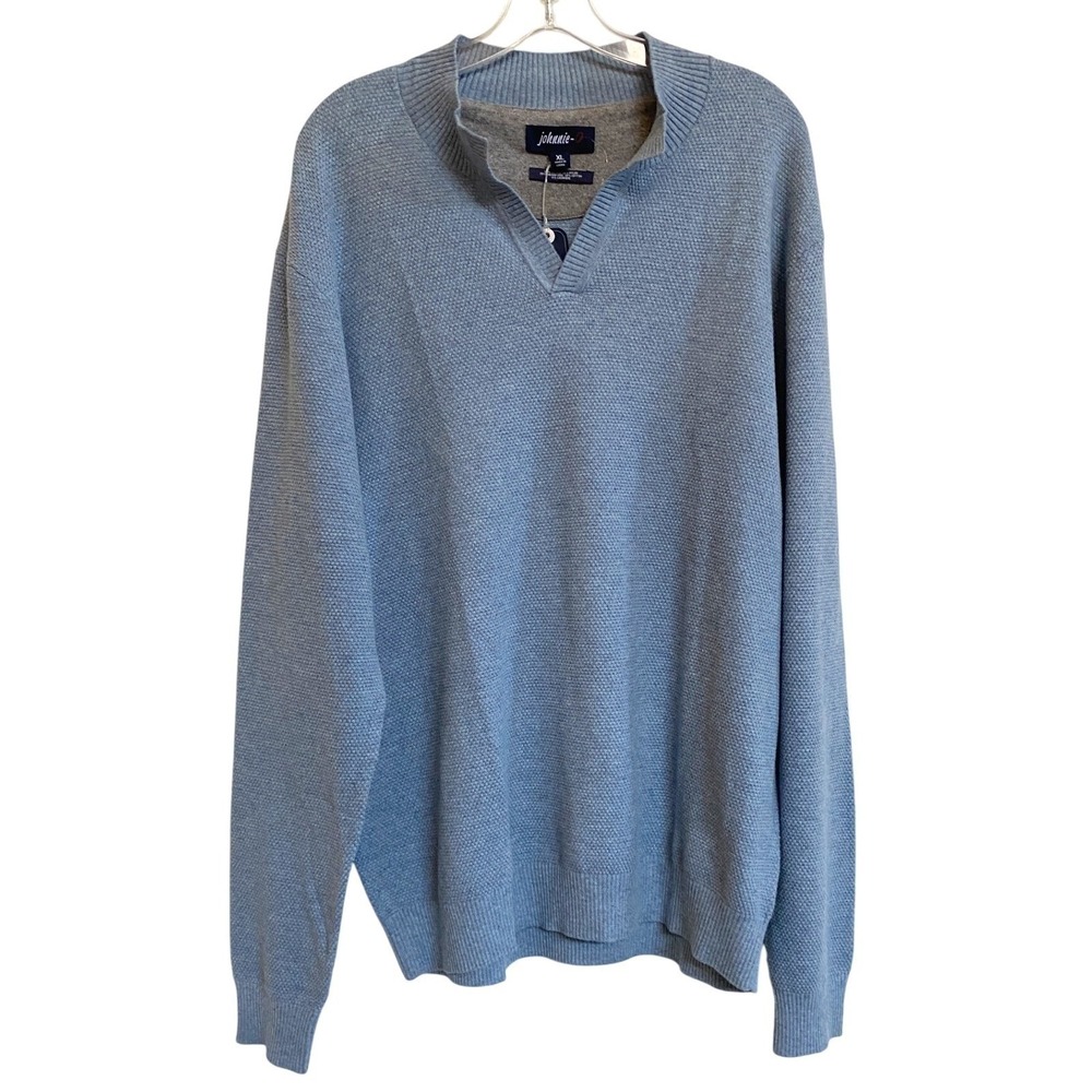 Merino Wool Cotton Cashmere Blend Johnnie-O XL Breeze 1/4 Zip Mock Neck Sweater - Picture 3 of 10
